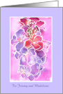 Custom Front Sympathy with Pink and Purple Wallflowers card