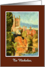 Custom Name Birthday Greeting with Hereford Cathedral Painting card