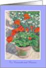 Thank You Message with Bright Red Geraniums and White Daisies card