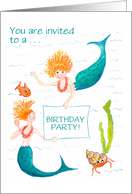 Customizable Party Invitation Card - Mermaids card