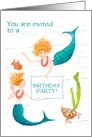 Customizable Party Invitation Card - Mermaids card
