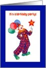 Colourful Clown Kids’ Birthday Party Invitation Card