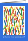 Birthday Candles Card with Norwegian Greeting card