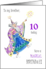 Brother’s 10th Birthday with Wizard Casting Spells card
