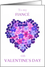 For Fiance on Valentine’s Day Floral Heart Blank Inside card