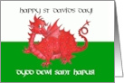 St David’s Day Bilingual Greeting with Cute Red Dragon card