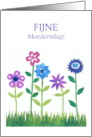 Mother’s Day in Dutch with Row of Flowers Blank Inside card