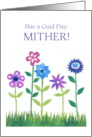 Mother’s Day in Scots with Row of Flowers Blank Inside card
