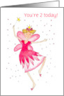Custom Age Birthday with Pink Dancing Fairy card