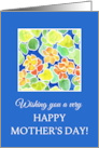 Mother’s Day Greetings with Nasturtiums on Blue Background card