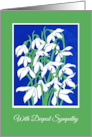 Deepest Sympathy with Snowdrops on Blue and Green card