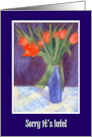 Belated Norooz Greetings with Bright Red Tulips card