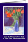 Custom Front Norooz Greetings with Bright Red Tulips card