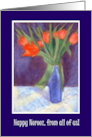 Norooz Greetings From All of Us with Bright Red Tulips card