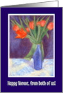 Norooz Greetings From Both of Us with Bright Red Tulips card