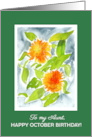 For Aunt’s October Birthday Bright Orange Marigolds card