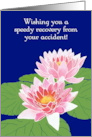 Speedy Recovery from Accident with Two Pink Water Lilies card