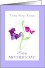 Custom Name for Mother’s Day Watercolour Sweet Peas card