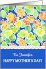 Custom Name Nasturtiums Mother’s Day Card for Daughter-in-law card