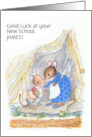 Custom Name New School Good Luck Cute Little Mice card