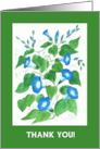 Thank You with Blue Morning Glory Flowers Blank Inside card