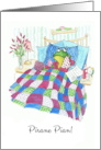 Get Well in Finnish with Fun Frog in Bed Blank Inside card