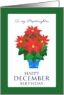 Stepdaughter’s December Birthday with Bright Red Poinsettia card