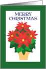 Merry Christmas with Bright Red Poinsettia card