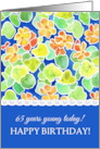 65th Birthday with Bright Orange Nasturtiums Pattern card