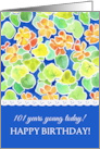 101st Birthday with Bright Orange Nasturtiums Pattern card