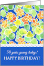 Custom Age Birthday with Bright Orange Nasturtiums Pattern card