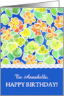 Custom Name Birthday Greeting with Nasturtiums card