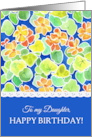 For Daughter’s Birthday with Bright Nasturtiums Pattern card