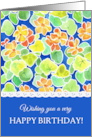 Birthday Greetings with Bright Nasturtiums Pattern card