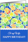 For Wife’s Birthday with Bright Nasturtiums Pattern card