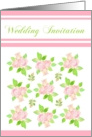 Vintage Pink Roses Wedding Invitation Card