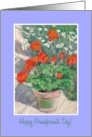 Grandparents Day Wishes with Red Geraniums and White Daisies card