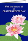 For Grandparents Day Love from Us All with Pink Waterlilies card