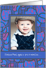 Adoption Announcement Photo Card, Blue and Magenta card