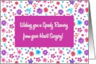 Get Well From Heart Surgery with Ditsy Floral Pattern card