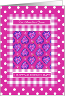 Custom Name Valentine’s Day with Hearts Flowers Blank Inside card