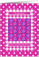 For Fiance on Valentine’s Day Hearts Flowers Blank Inside card