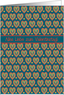 German St Valentine’s Day Card, Red and Green Hearts card