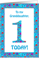 Granddaughter’s 1st Birthday with Pretty Floral Pattern card