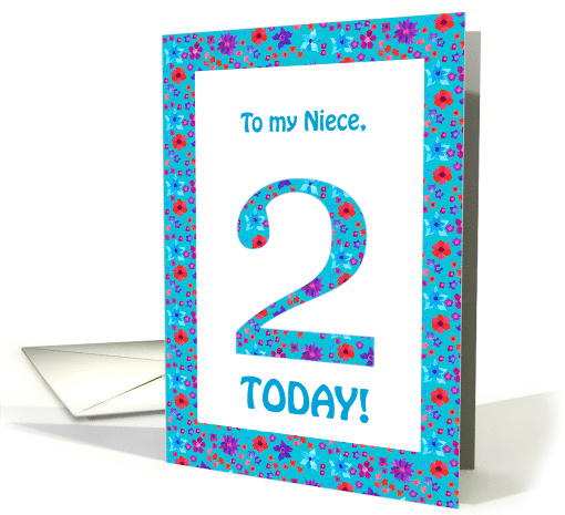 Niece's 2nd Birthday with Pretty Floral Pattern card (1045633)