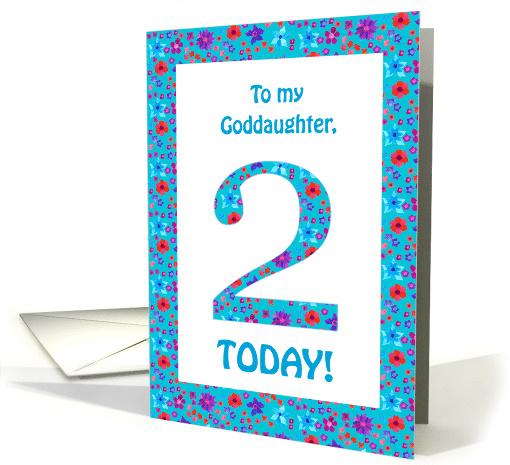 Goddaughter's 2nd Birthday with Pretty Floral Pattern card (1046753)