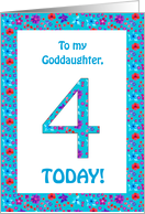 Goddaughter’s 4th Birthday with Pretty Floral Pattern card