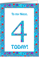 Niece’s 4th Birthday with Pretty Floral Pattern card