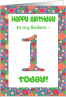 Godson’s 1st Birthday with Bright Spots Pattern card