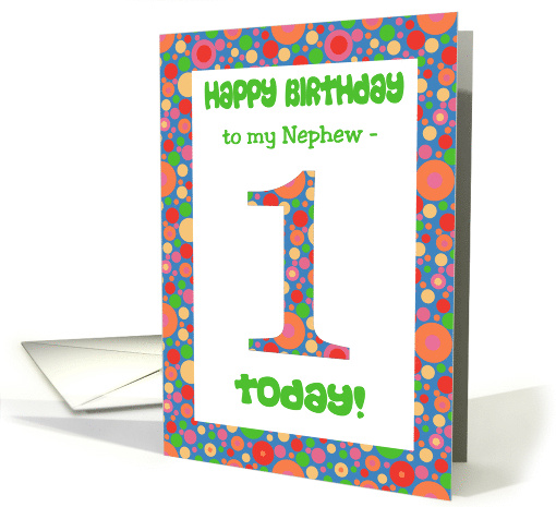 Nephew's 1st Birthday with Bright Spots Pattern card (1056773)